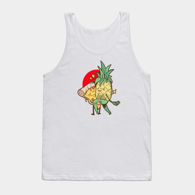 Funny Pineapple Pizza Forbidden Love Hawaiian Tank Top by Ramadangonim